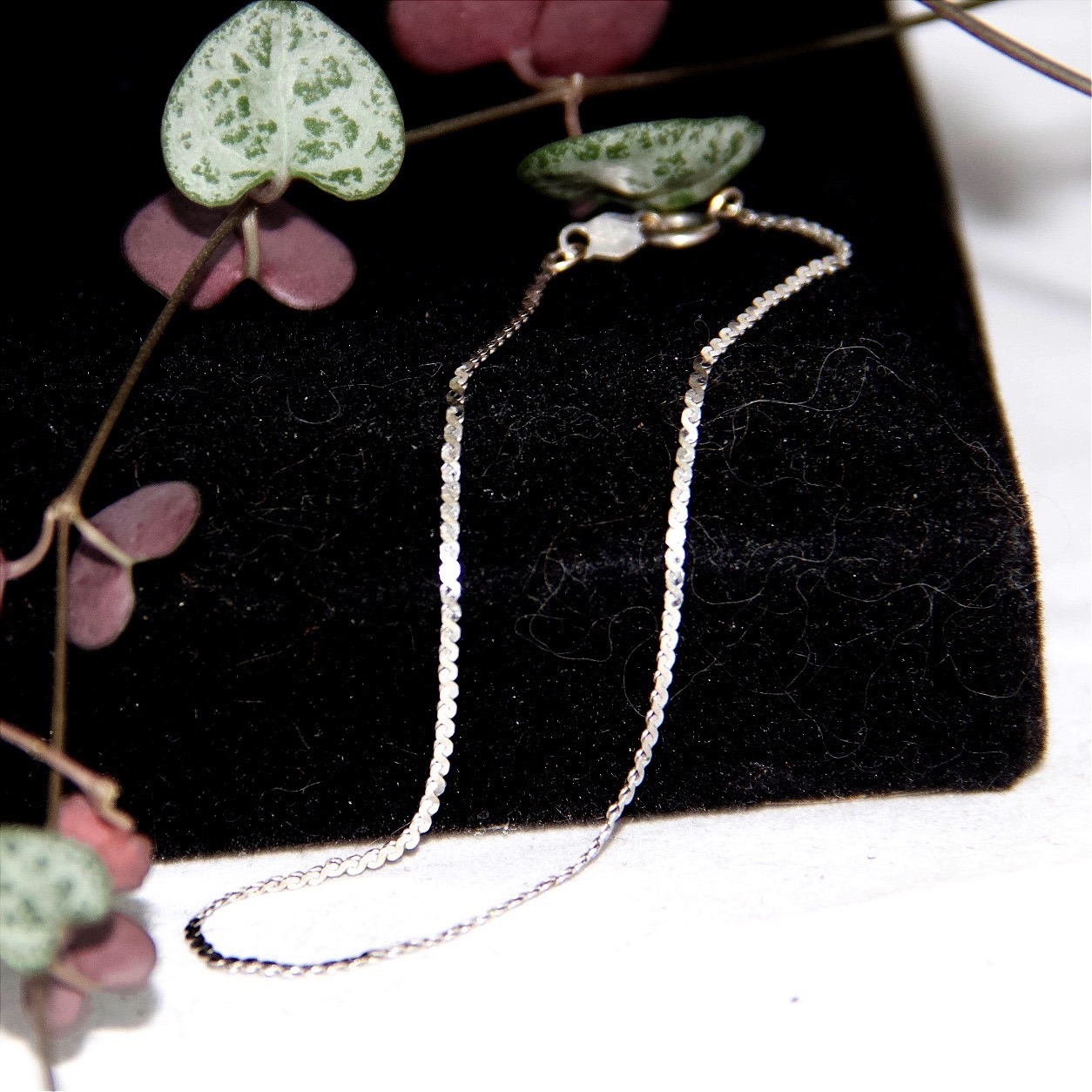 Sterling Silver Serpentine Chain Bracelet 7.25 Inch Fine Link Minimalist Jewelry